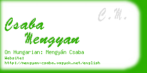 csaba mengyan business card